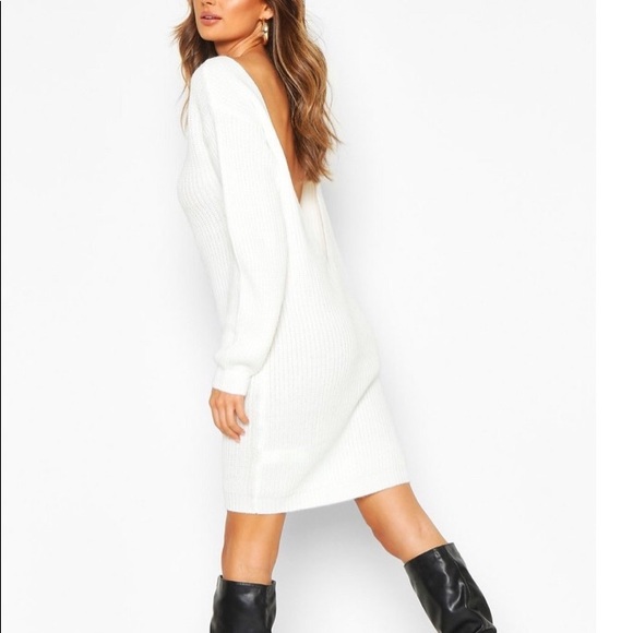low back sweater dress